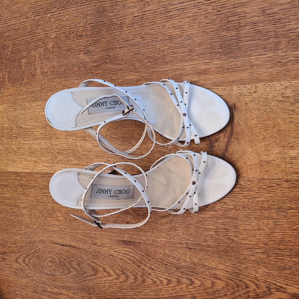 Jimmy Choo White Strappy Sandals